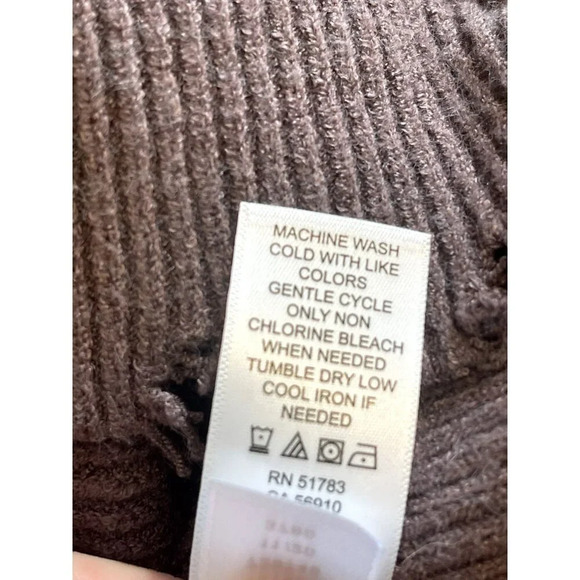 MAURICES Single Cold Shoulder distressed Hem Brown Sweater Womens Size M NWOT - Picture 4 of 7